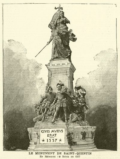 Denkmal zur Erinnerung an die Schlacht von Saint-Quentin, 1557 von French School